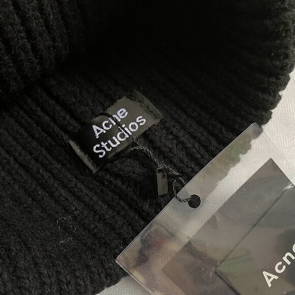 Black Unisex Acne Studios Knit Wool Hat main image 4